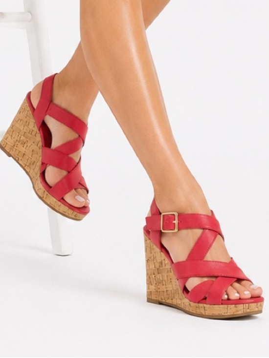 Cole Haan Shoes - Cole Haan Jillian Pink Leather Boho Cork Wedge Sandals Heels Women’s Size 9